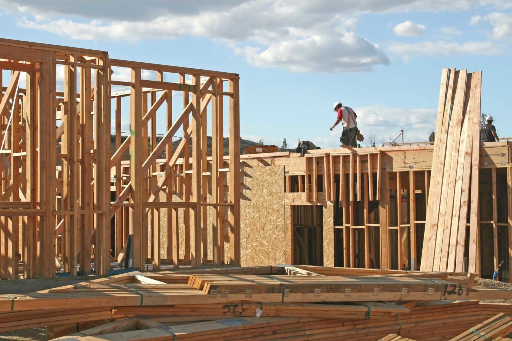The timber frame going up at Gumnut at Riverstone