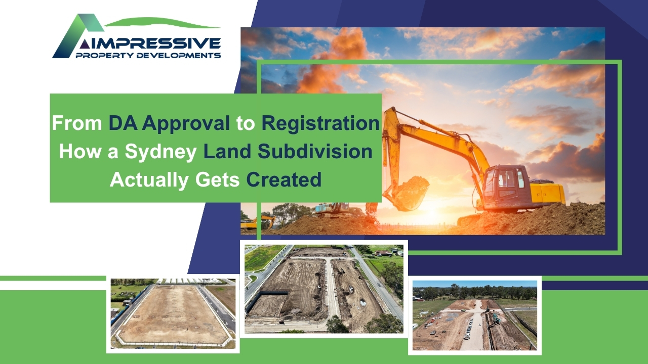 Why can't developers guarantee registration dates? Follow a Sydney land subdivision from DA approval through civil works to registered title and settlement. 